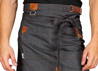 grembiule jeans lungo con spacco
