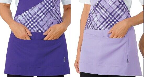 Apron with bright colors, themed patterns and tartan design