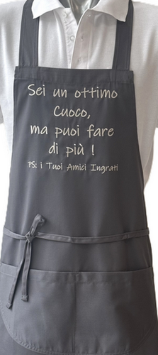 Grembiule cucina con ricamo frase