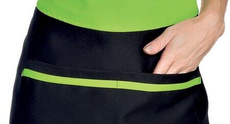 Women's short two-tone apron with bib